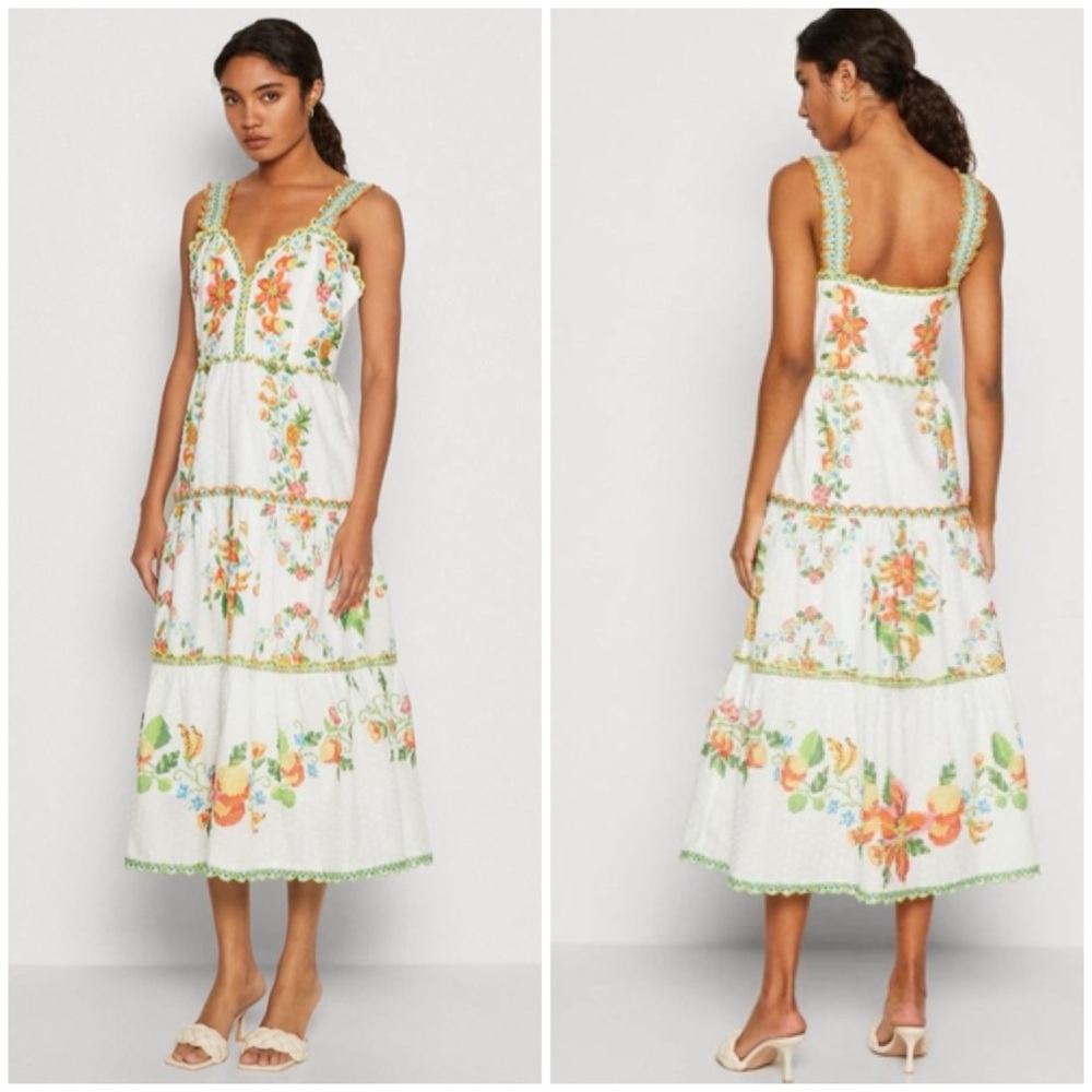 Farm Rio Mixed Tropical romance midi dress - Picture 4 of 10